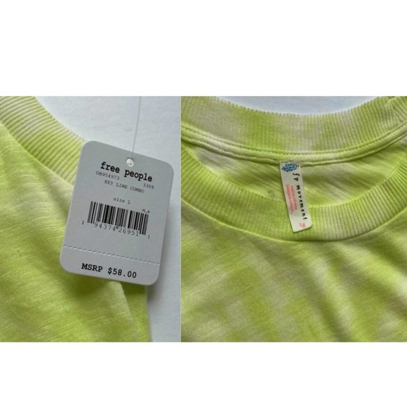 NEW Free People Love Tie Dye Crop Tank Top Key Lime Yellow Womens Size XS, L - Picture 8 of 12